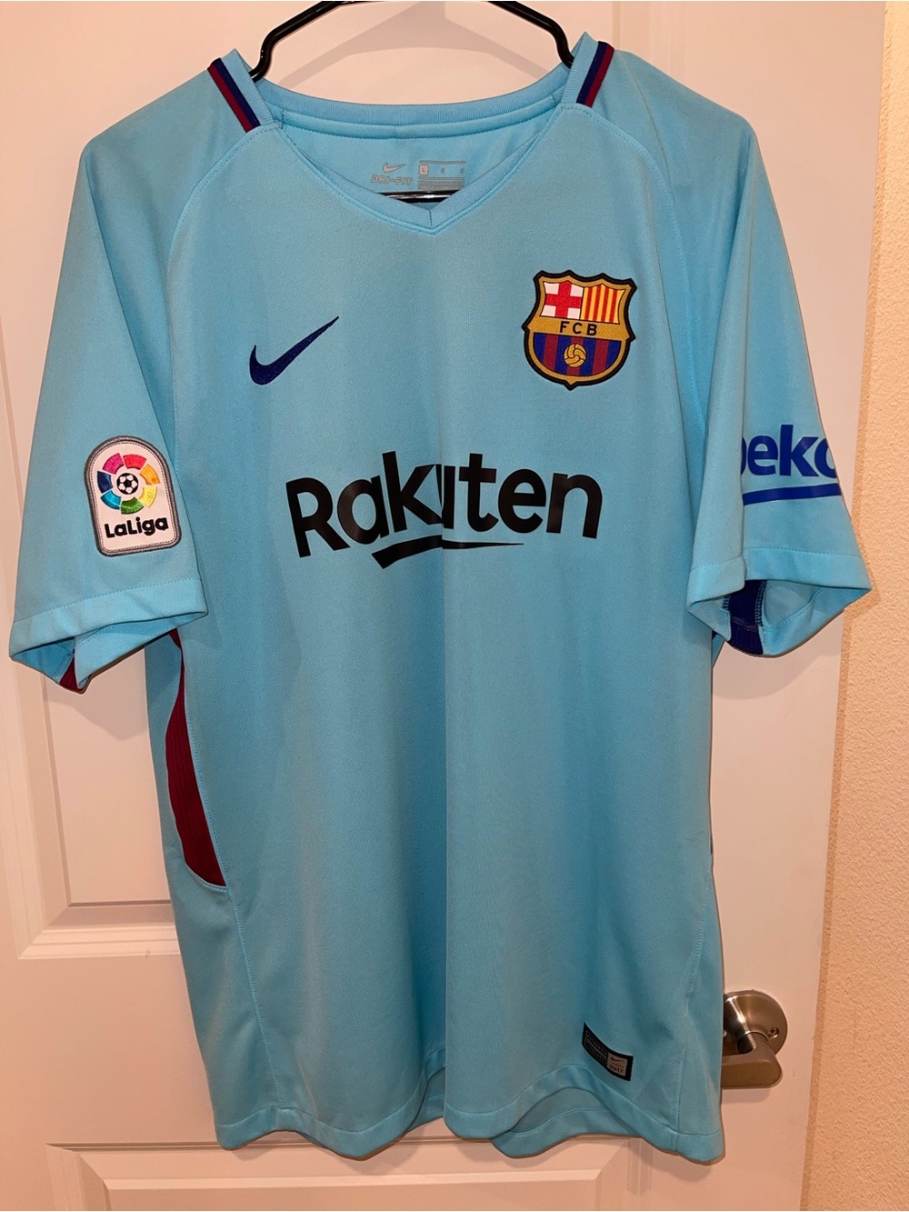Nike FC Barcelona LaLiga Officially Licensed Blue Soccer Jersey L